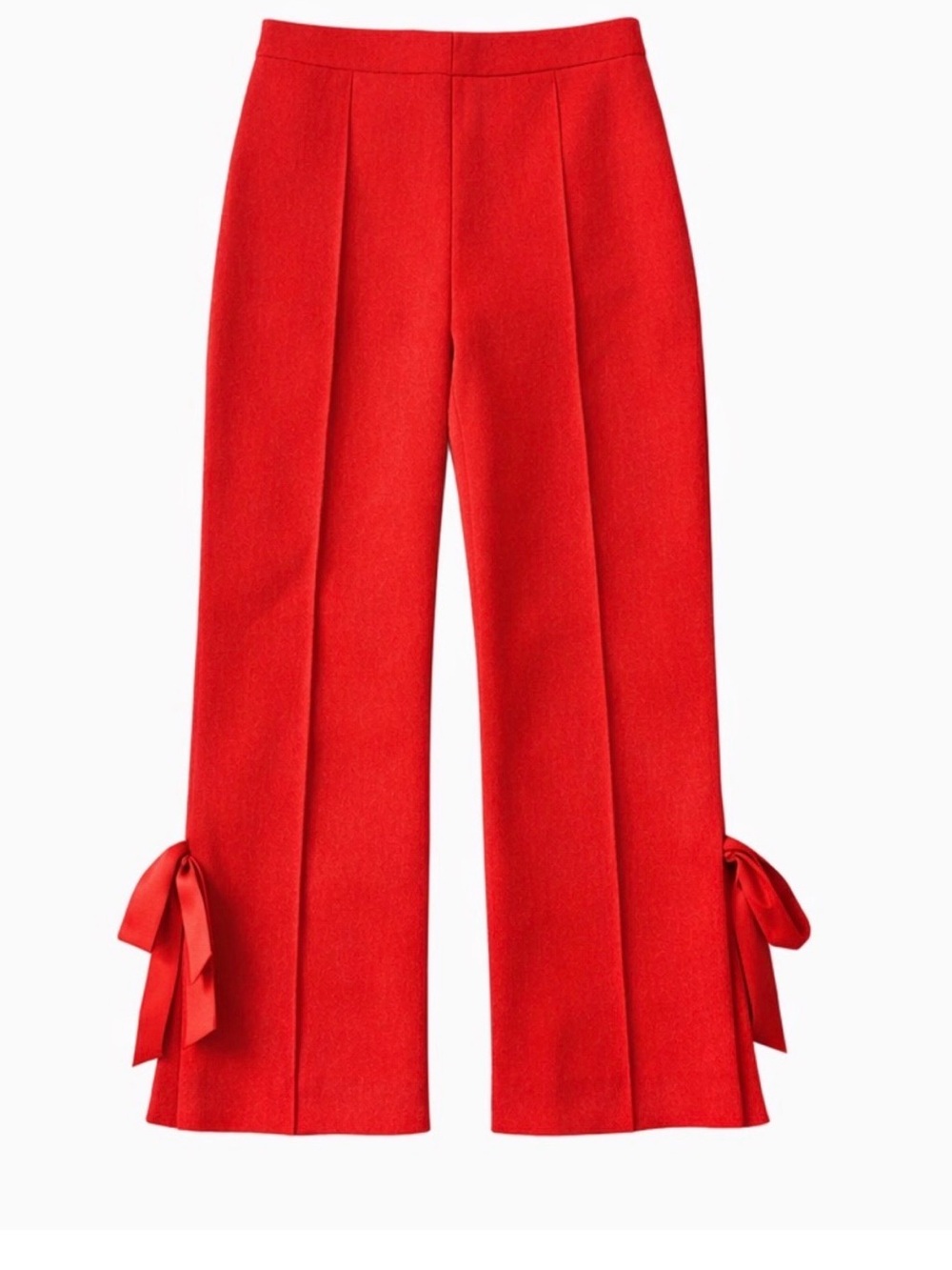 cinq a sept Red Wide-Leg Tie-Hem Pants